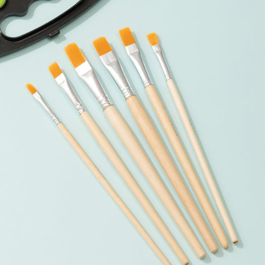 6PCS Wood Paint Brushes Set for Acrylic Painting