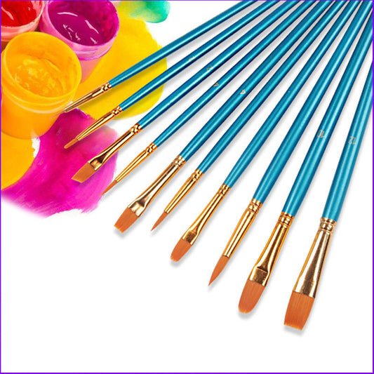 10PCS Nylon Paint Brushes Set for Acrylic Painting