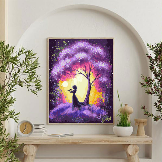 Abstract Colorful Purple Tree