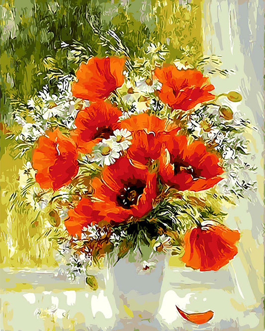 Orange Flowers In a Vase