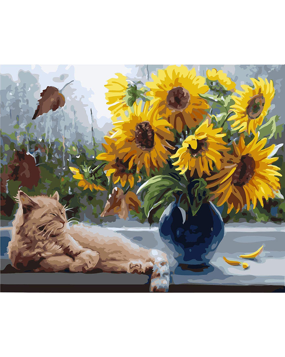 Sunflower and Cat