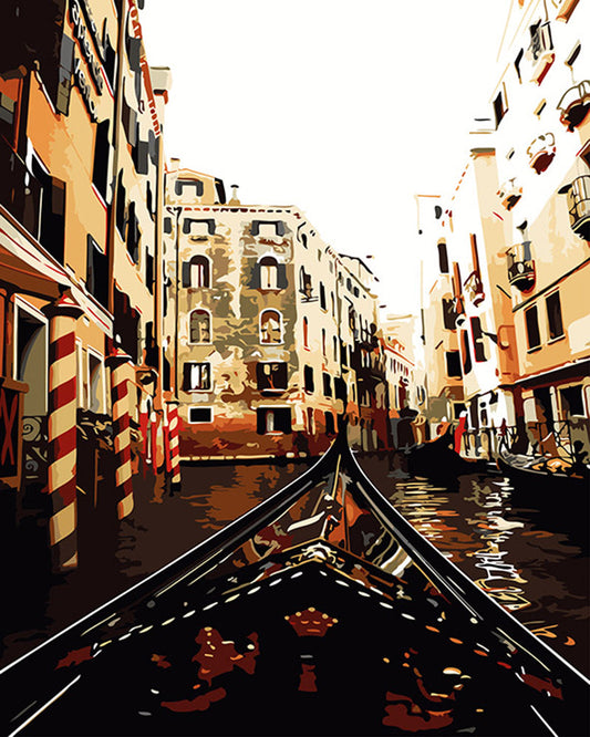 View From The Gondola In Venice